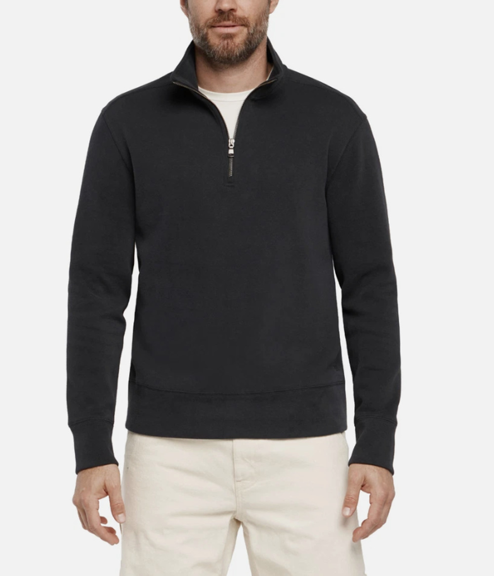 Banana Republic Men's Double Knit 1/4 Zip Pullover Black Size XL